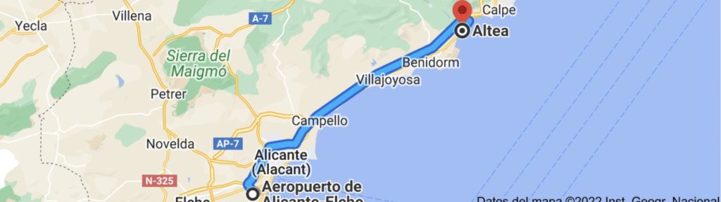 route Alicante Altea