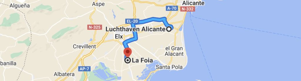 route Alicante-La hoya