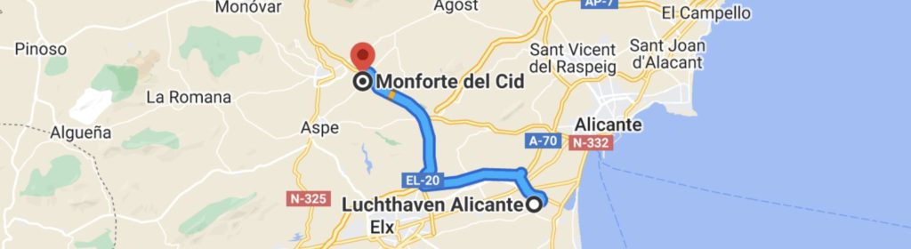 Route Alicante-Monforte del Sid
