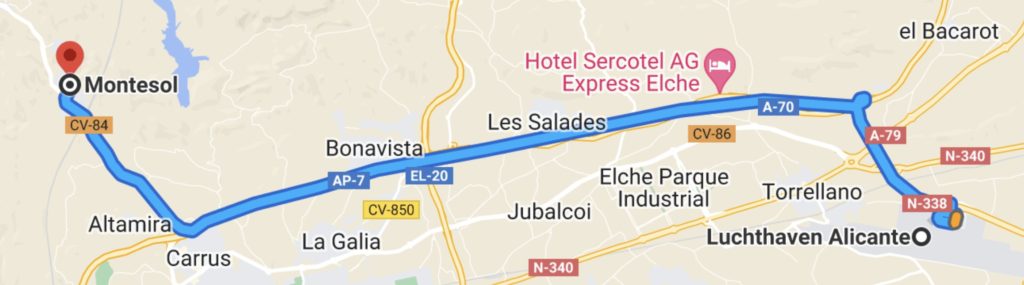 route Alicante-Montesol