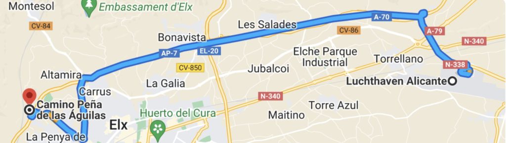 Route Alicante-Pena de las Aguilas