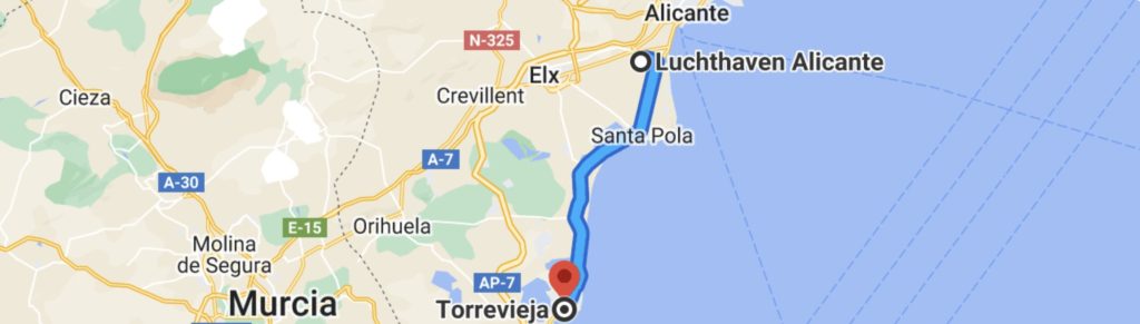 Route Alicante -Torrvieja