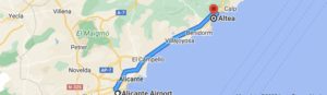 route Alicante- Altea