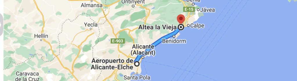 Route Alicante-Altea la Vieja