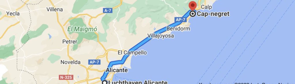 Route Alicante- Cap Negret