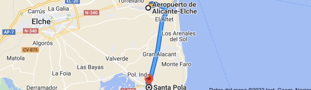 route Alicante-Sante Pola