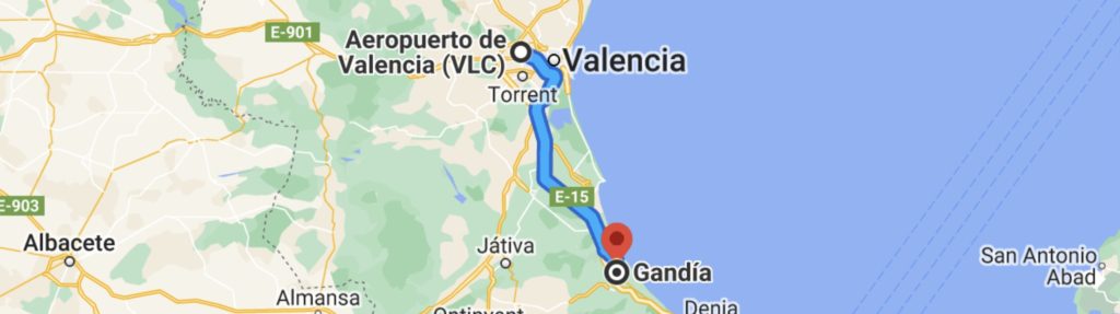 Route Valencia- Gandia
