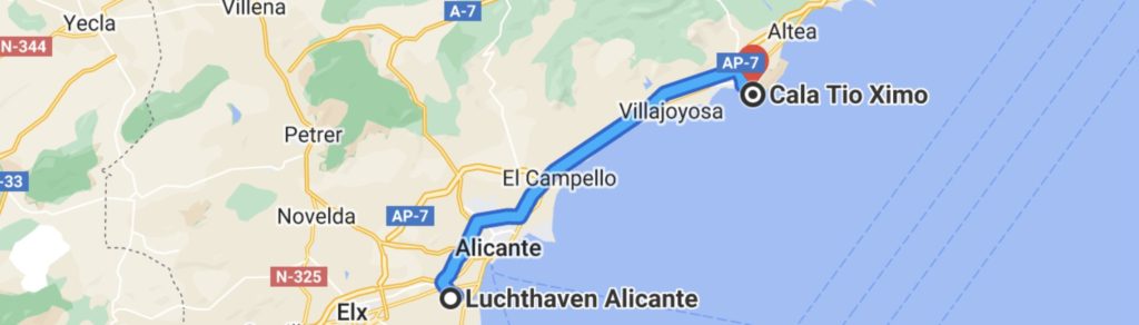 Route Alicante-Cala Tio Ximo