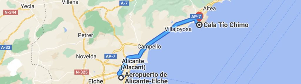 Route Alicante-Cala Tio Ximo