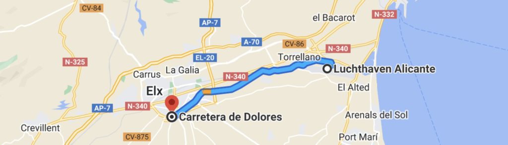 Route Alicante-Dolores