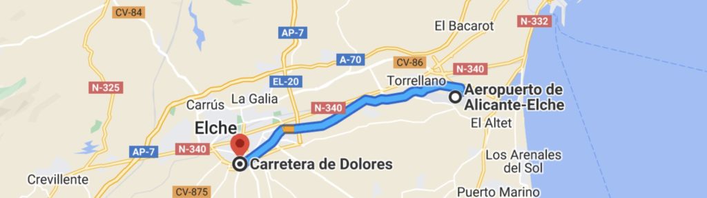 Route Alicante-Dolores