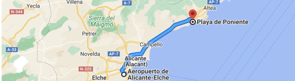 Route Alicante-Playa de Poniente