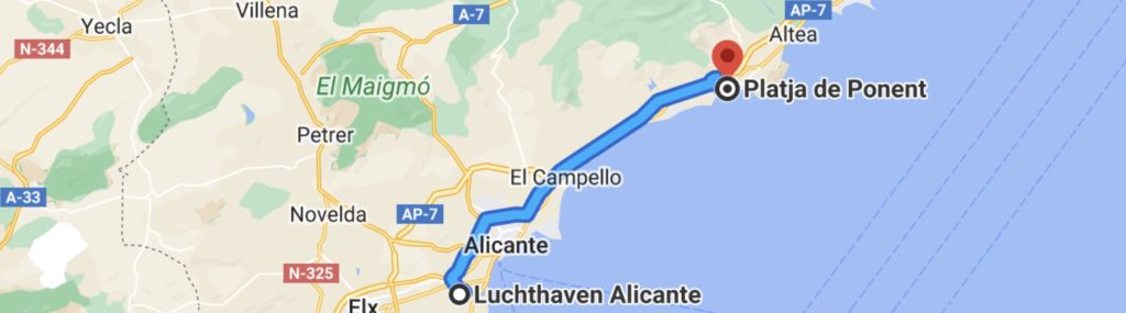 Route Alicante-Playa de Poniente