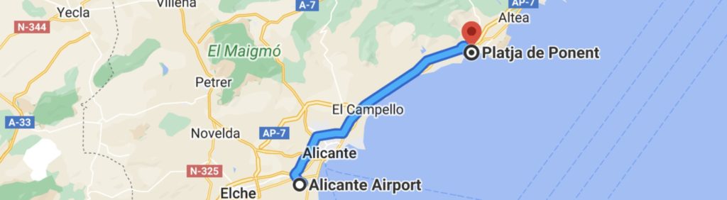 Route Alicante-Playa de Poniente