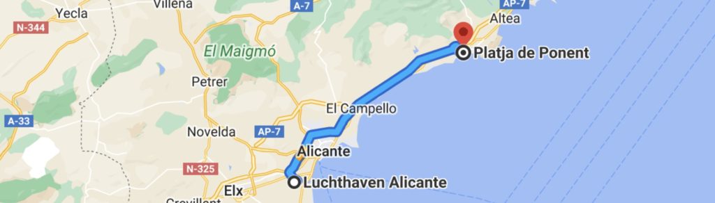 Route Alicante-playa de Ponent