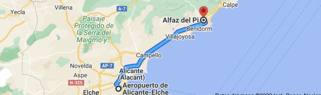 Route Alicante-Alfaz del Pi