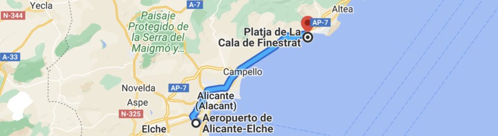 Route Alicante-Cala de Finestrat