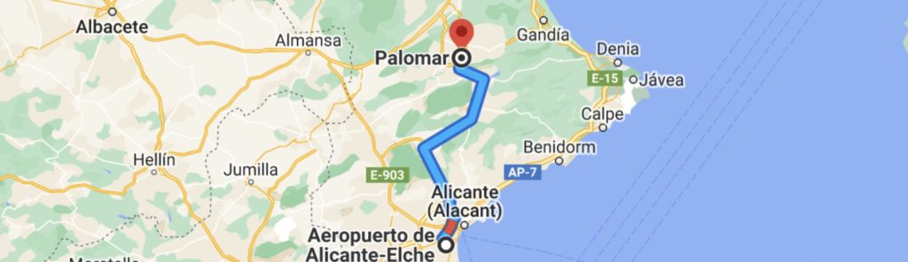 Route Alicante-El palomar