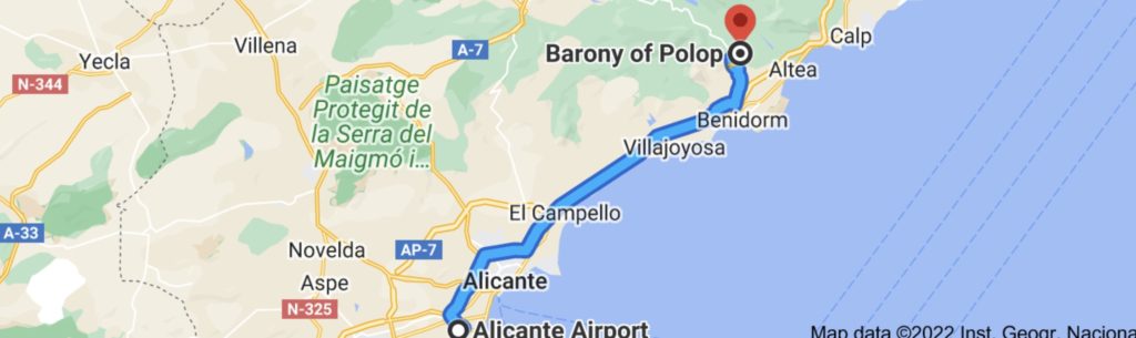 Route Alicante-Polop