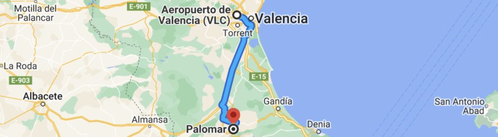 Route Valencia-El Palomar