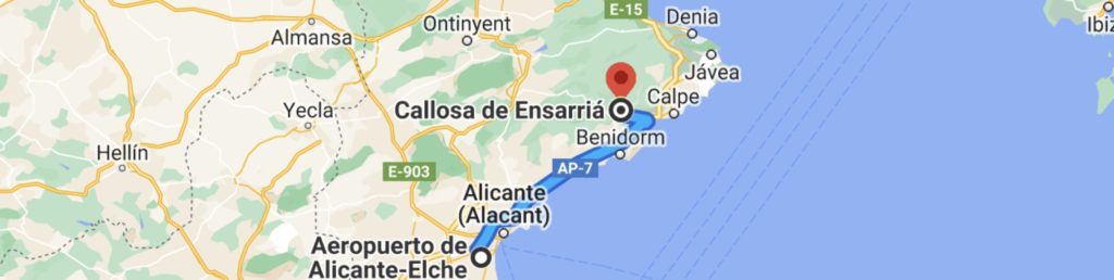 Route Alicante-Callosa dEnsarria