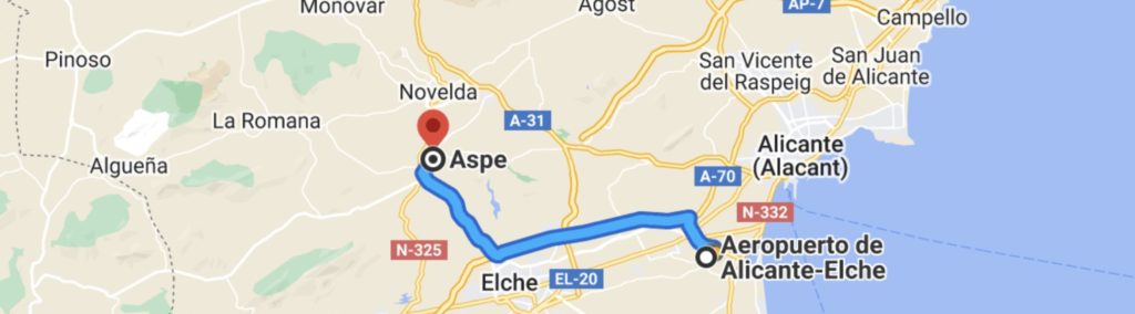 Route Alicante-Aspe