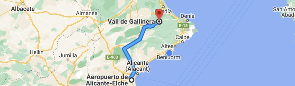 Route Alicante-Vall de Gallinera