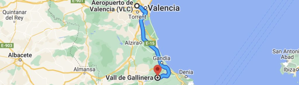 Route Valencia-Vall de Gallinero