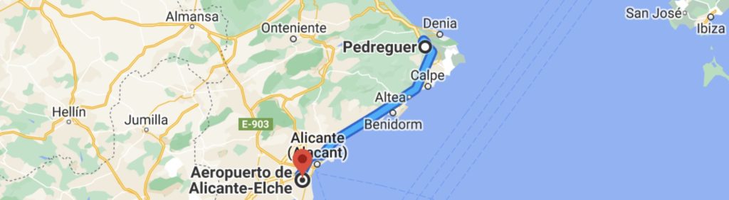Route Alicante-Pedreguer